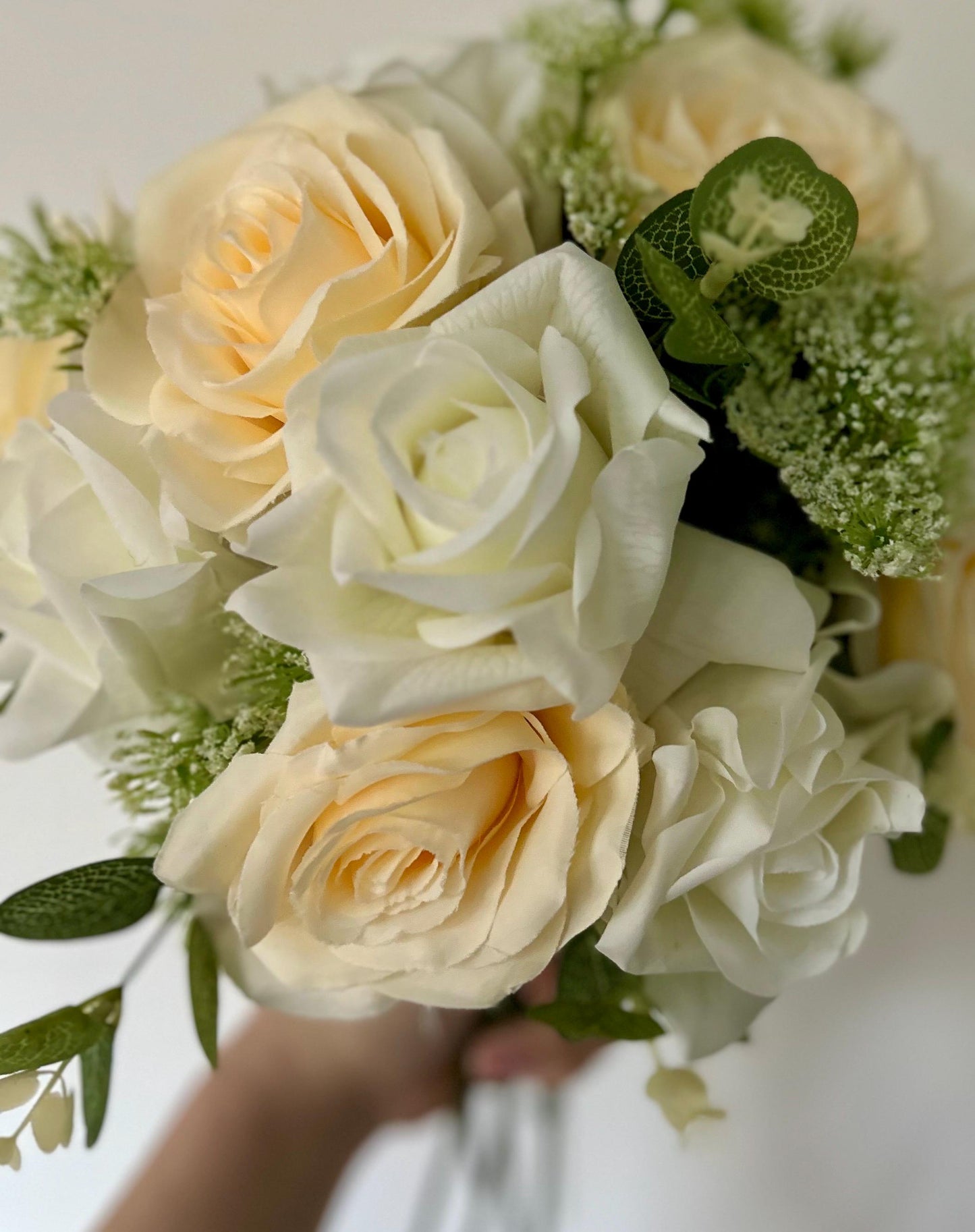 Bespoke Handcrafted Soft Yellow Elegance Artificial Bridal Bouquet