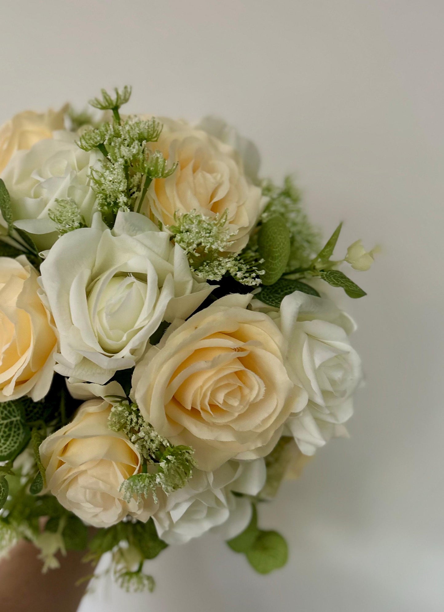 Bespoke Handcrafted Soft Yellow Elegance Artificial Bridal Bouquet