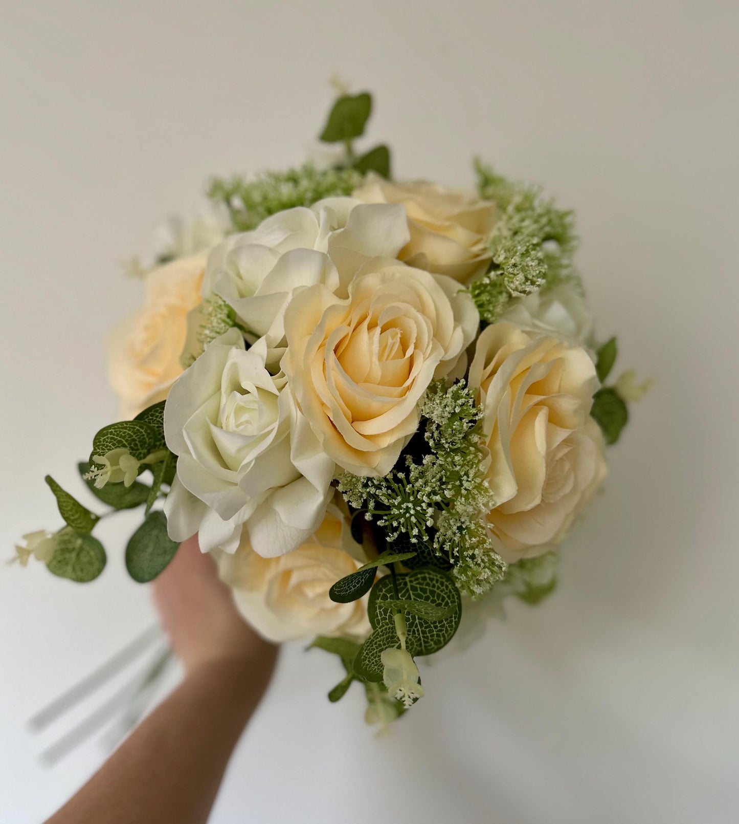 Bespoke Handcrafted Soft Yellow Elegance Artificial Bridal Bouquet